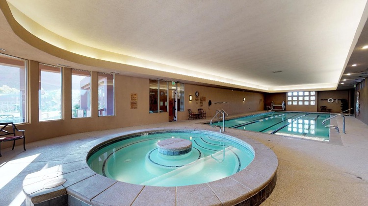 Indoor hot tub and lap pool