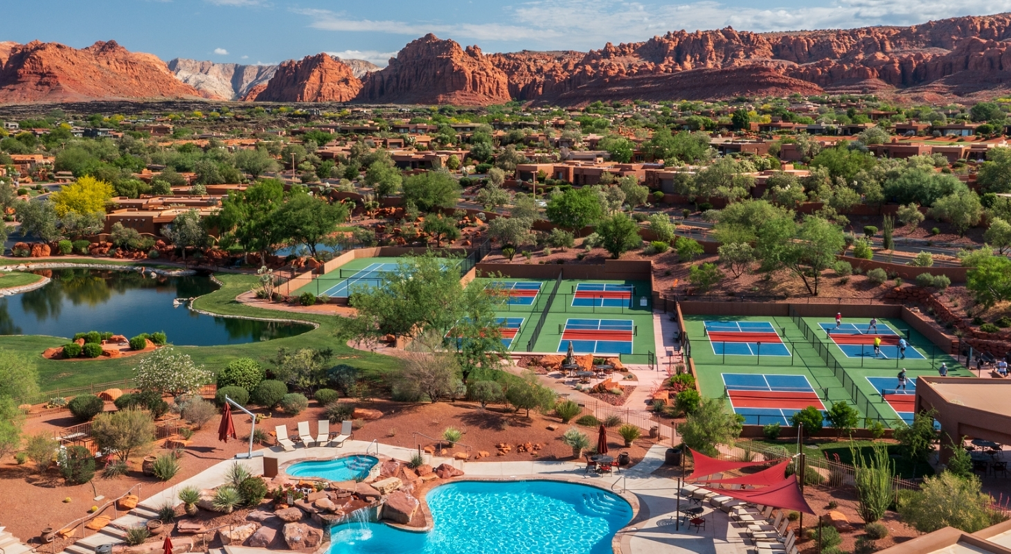 Aerial view of The Inn at Entrada property in St. George, Utah